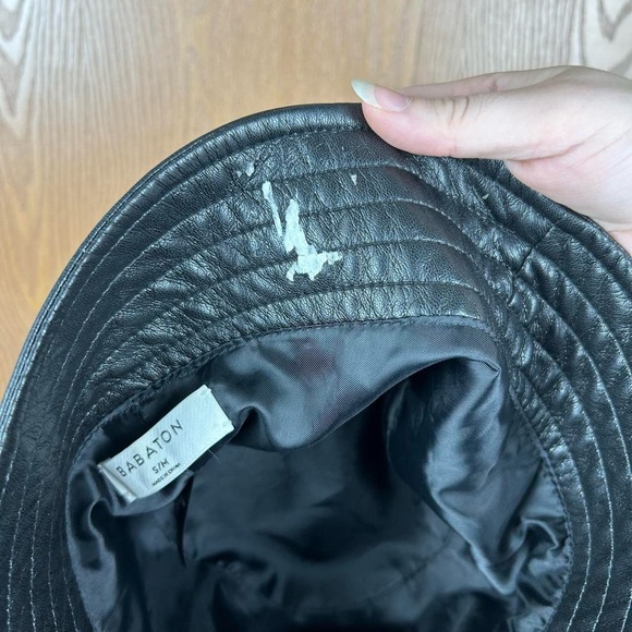 Babaton Artitzia Black Faux Vegan Leather Sandra Bucket Hat - Picture 5 of 5